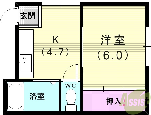 西本コーポラスの間取り