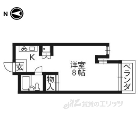 京都市西京区下津林南大般若町のマンションの間取り