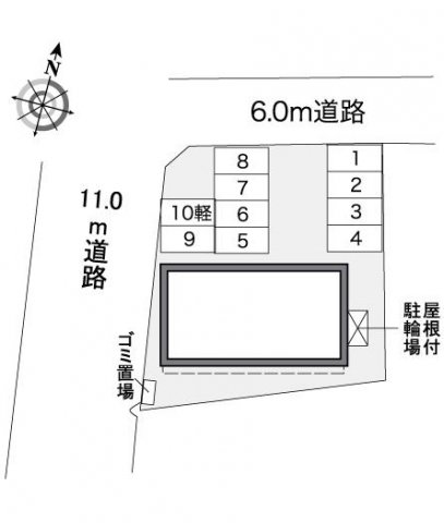 【レオパレスＭIIの駐車場】