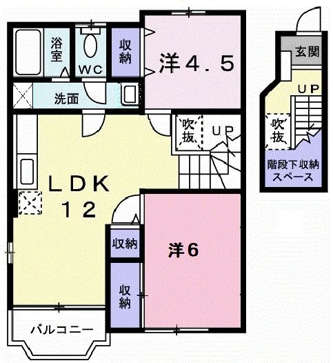 西条市樋之口のアパートの間取り