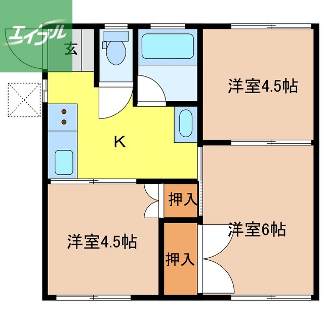 東小島ハイツの間取り