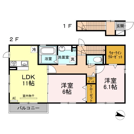 福山市千田町大字藪路のアパートの間取り