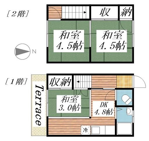 和歌山市岩橋のアパートの間取り