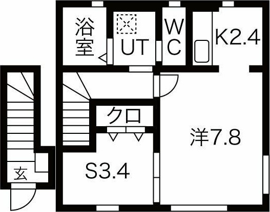 北上市常盤台４丁目築2年の間取り