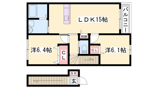 フェリア山崎　C棟の間取り