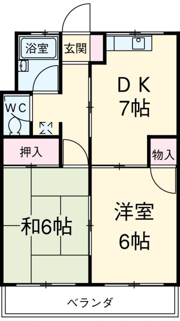 安城市二本木新町のアパートの間取り