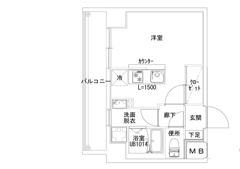 福岡市博多区住吉のマンションの間取り