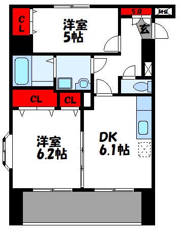 福岡市東区松島のマンションの間取り