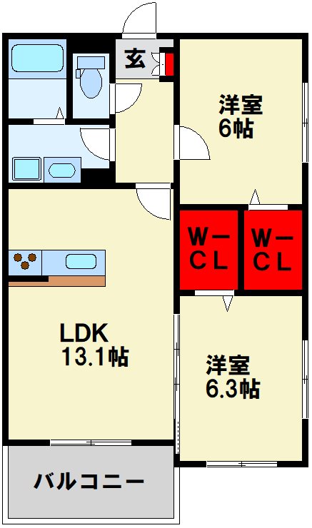 レクシーズ槻田IIの間取り