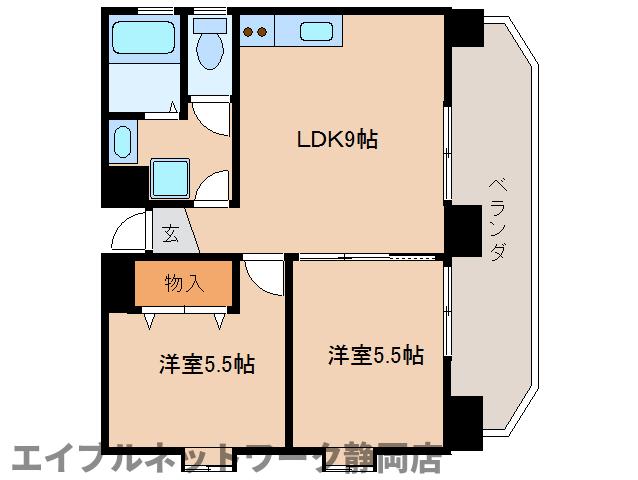 静岡市葵区本通のマンションの間取り