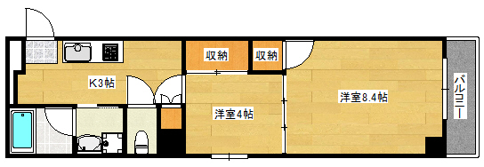 広島市南区松川町のマンションの間取り