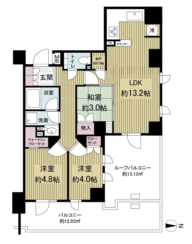 新宿区下落合のマンションの間取り