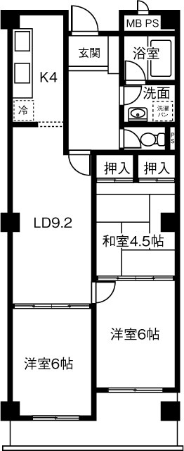 ロイヤルレインボー小牧I５０２号室の間取り