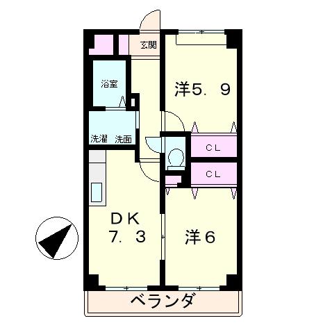 草津市橋岡町のマンションの間取り