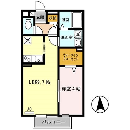 伊丹市南鈴原のアパートの間取り