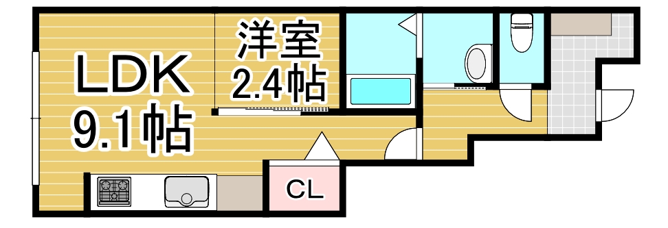 千歳市富丘のアパートの間取り