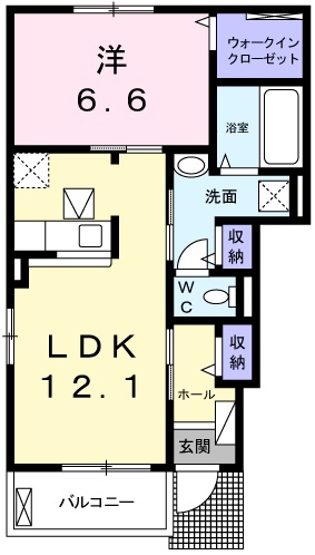 姫路市香寺町溝口のアパートの間取り