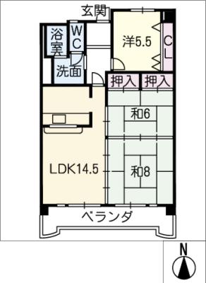 シティファミリー中小田井Ｃ棟の間取り