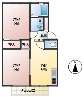 福山市北本庄のアパートの間取り