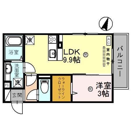 敦賀市三島のアパートの間取り