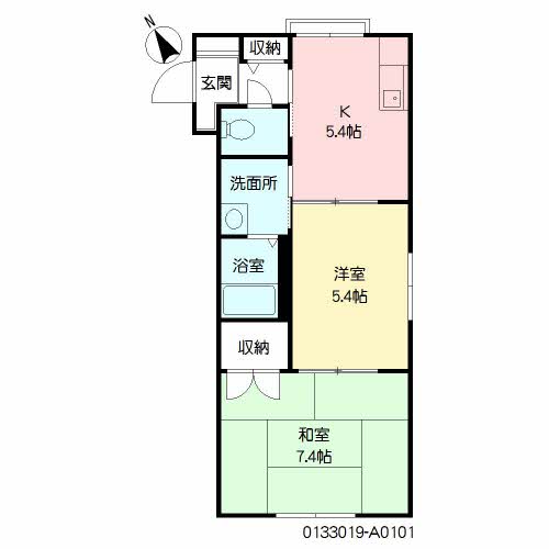 日置市伊集院町下谷口のアパートの間取り