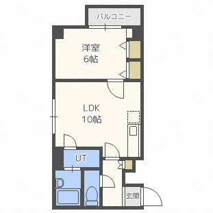 札幌市中央区北十条西のマンションの間取り