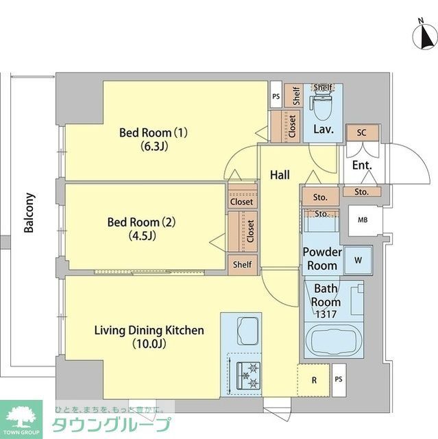 レフィールオーブ町屋駅前の間取り