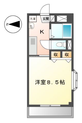 セゾンキヨシ中坪の間取り