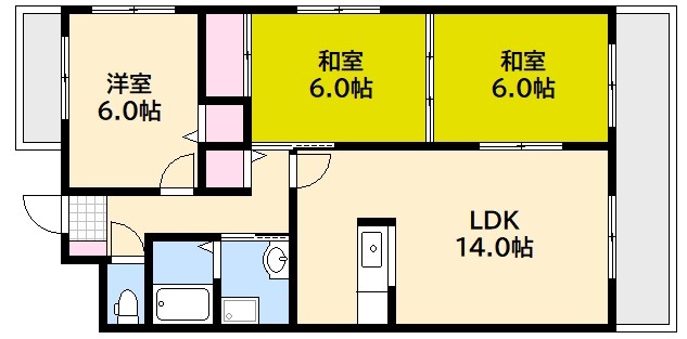 広島市西区古江新町のマンションの間取り