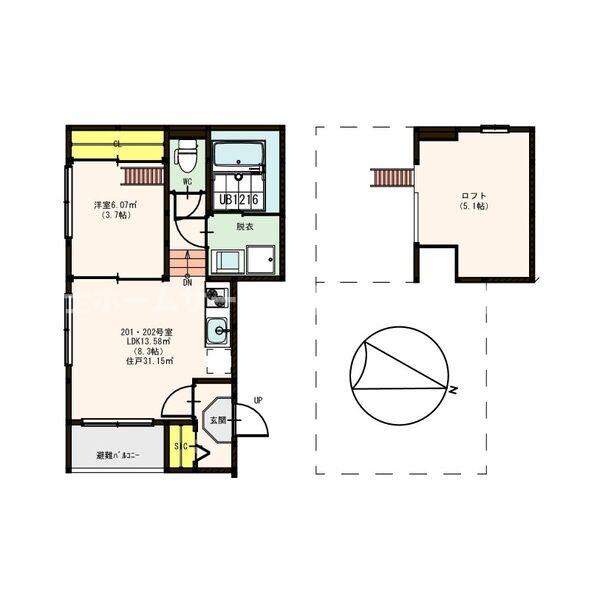 テラスルミエール住ノ江の間取り