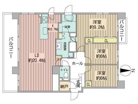 桂和レジデンス円山桜の間取り