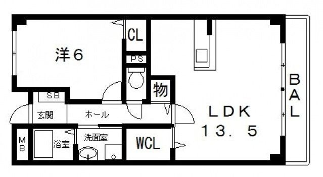 八尾市山城町のマンションの間取り