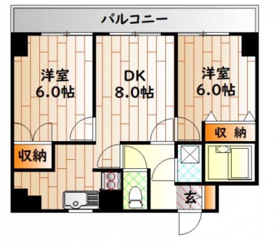 広島市中区堺町のマンションの間取り