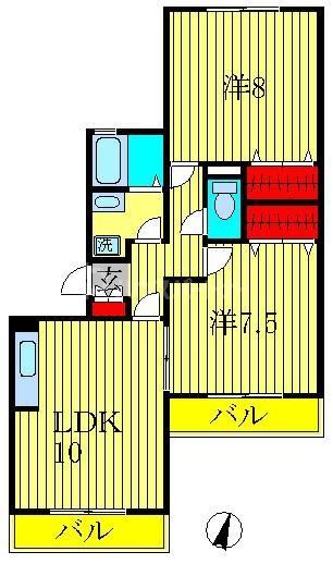 アルファタウン天王台Eの間取り