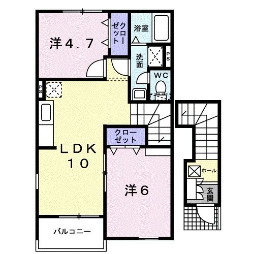 カロスアンセ弐番館の間取り