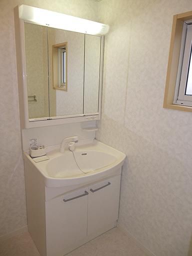 洗面設備　大きなシャンプードレッサー付です。