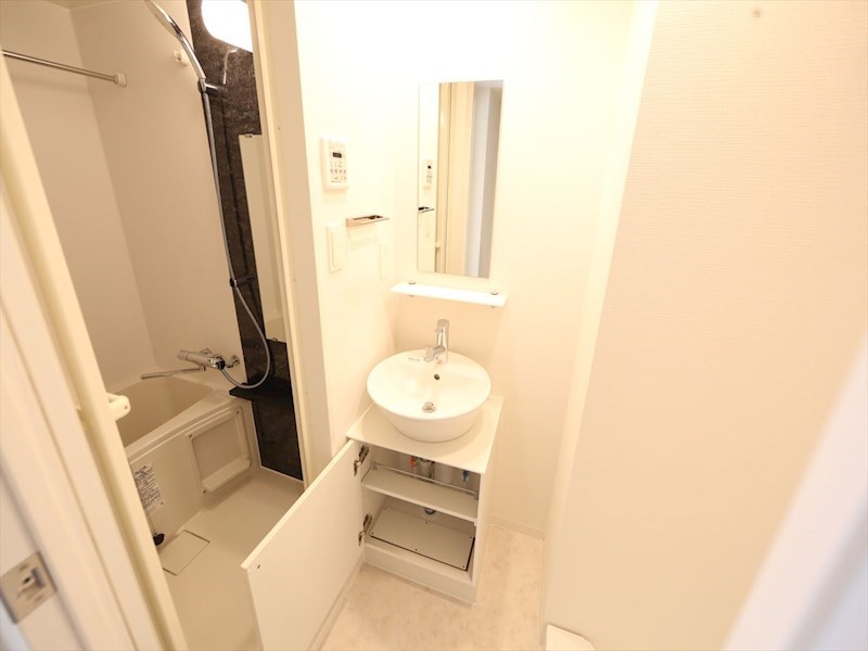 洗面設備　脱衣所　独立洗面台　収納スペース有