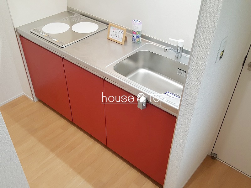 キッチン　調理スペースが広い2口コンロ付ＩＨクッキングヒーター♪