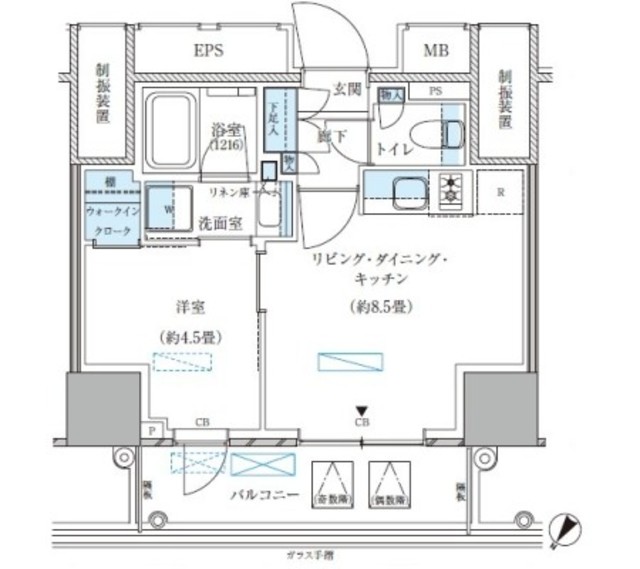 パークアクシス五反田スカイタワーの間取り写真