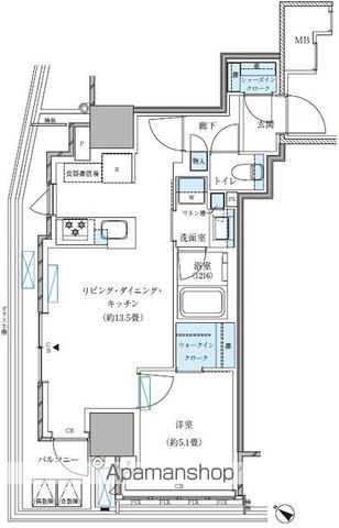パークアクシス五反田スカイタワーの間取り写真