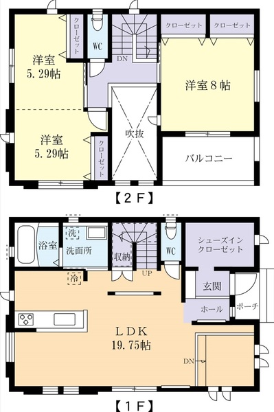 つくばエクスプレス 研究学園駅 徒歩8分 2階建 築14年の間取り写真