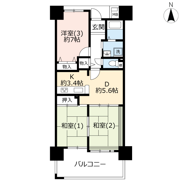 URシティコート下連雀の間取り写真