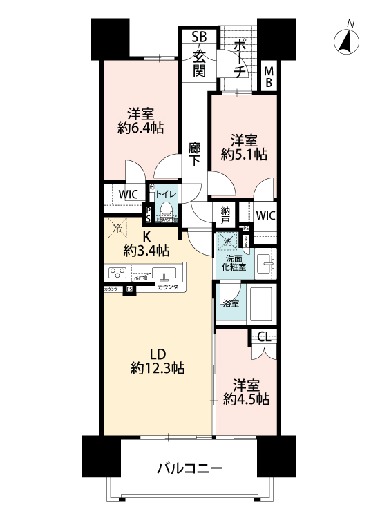 プラウド本町定禅寺通の間取り