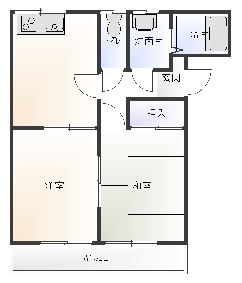 山形市飯田のアパートの間取り