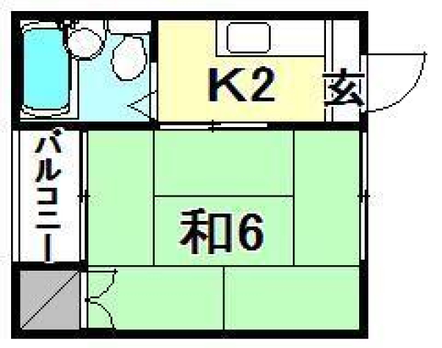 松山市此花町のアパートの間取り