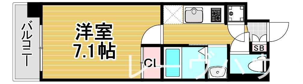 【福岡市博多区中洲のマンションの間取り】