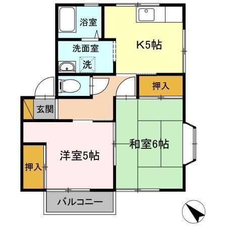 袖ケ浦市蔵波台のアパートの間取り