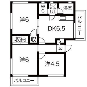 静岡市葵区新伝馬のアパートの間取り