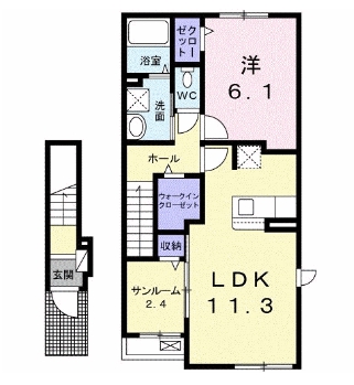 名古屋市緑区神の倉のアパートの間取り