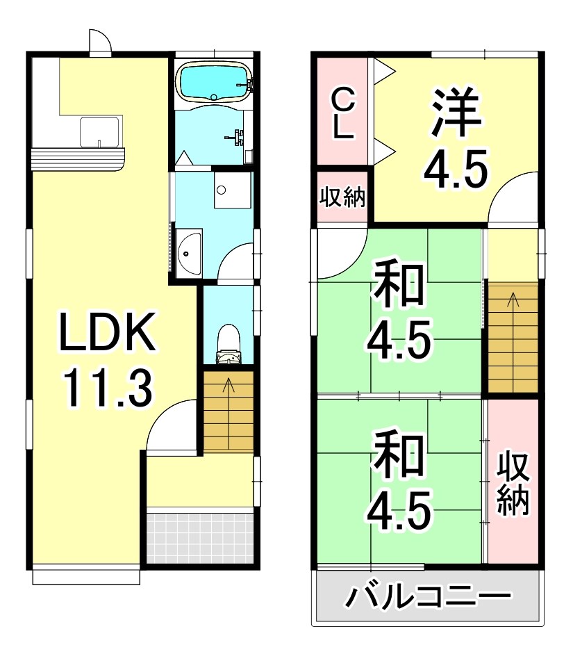 【野田町8丁目貸家　C号の間取り】